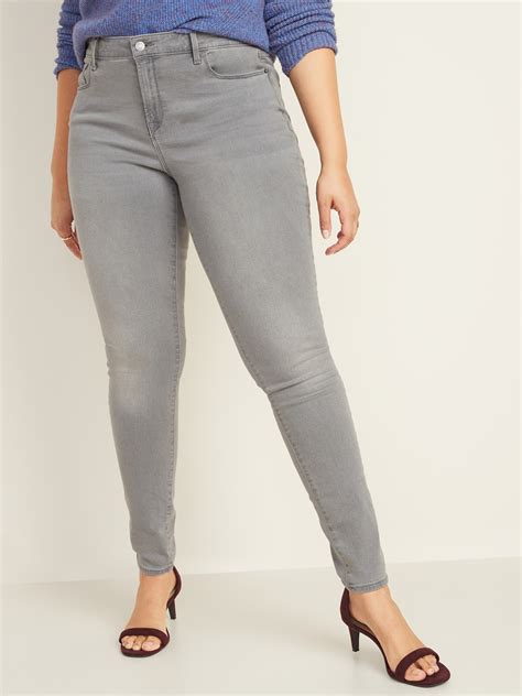 Gray wash skinny stretch jeans 